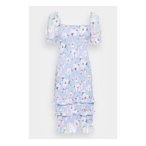 Abercrombie Smocked Puff Sleeve Midi Dress